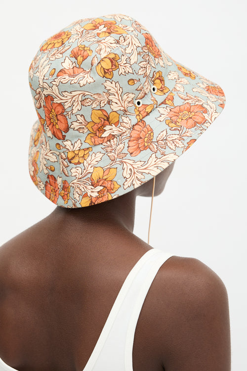 Zimmermann Linen Floral Bucket Hat