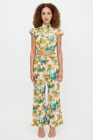 Zimmermann Linen Floral Estelle Tie Top