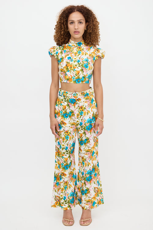 Zimmermann Linen Floral Estelle Tie Top