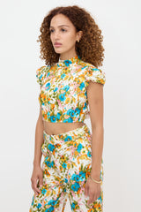 Zimmermann Linen Floral Estelle Tie Top