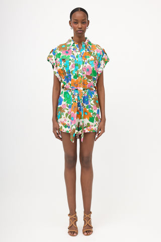 Zimmermann Linen Floral Riders Romper