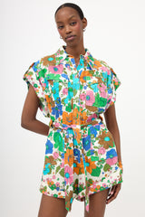 Zimmermann Linen Floral Riders Romper