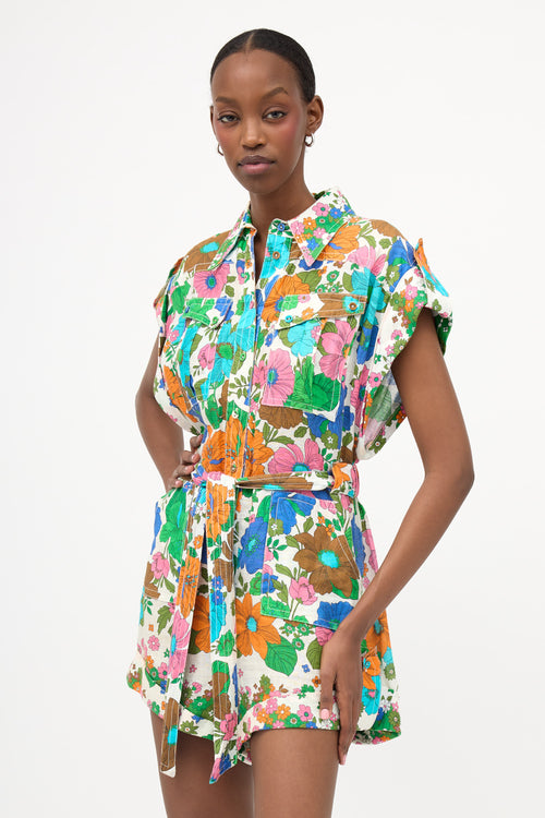 Zimmermann Linen Floral Riders Romper