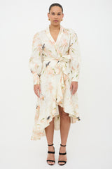 Zimmermann Linen Floral Wrap Dress