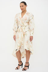 Zimmermann Linen Floral Wrap Dress