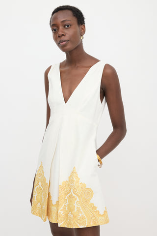 Zimmermann Linen Pleated Mini Dress