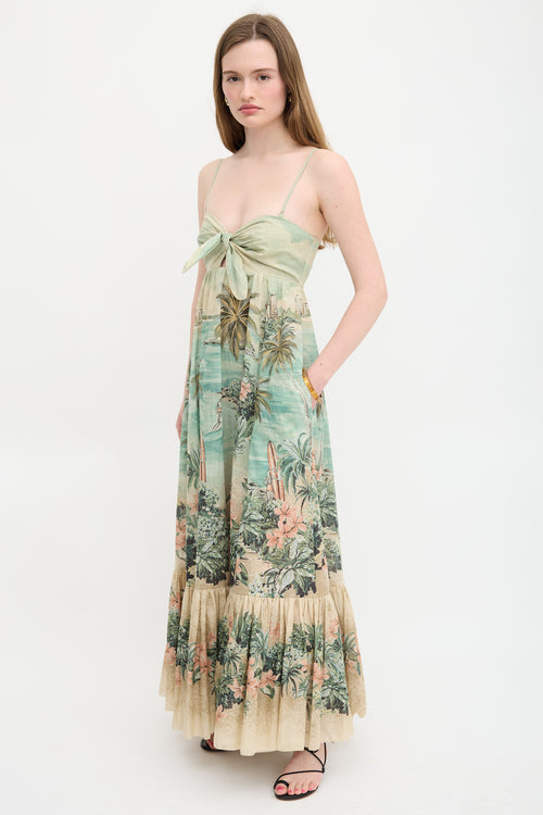 Zimmermann Linen Printed Tier Dress