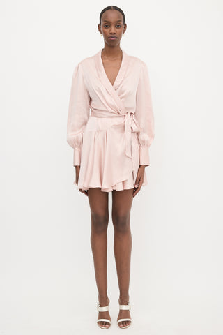 Zimmermann Silk Satin Mini Wrap Dress