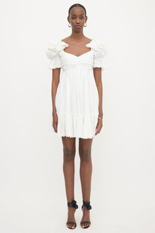 Zimmermann Linen Ruffled Mini Dress