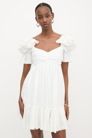 Zimmermann Linen Ruffled Mini Dress