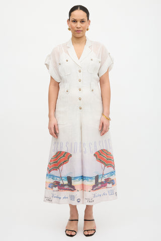 Zimmermann Linen Seaside Postcard Jumpsuit