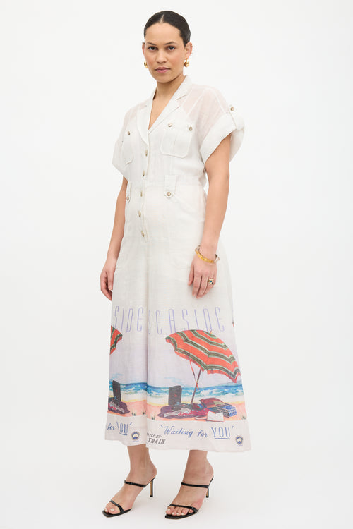 Zimmermann Linen Seaside Postcard Jumpsuit