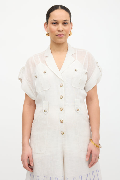 Zimmermann Linen Seaside Postcard Jumpsuit