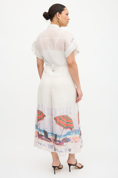 Zimmermann Linen Seaside Postcard Jumpsuit