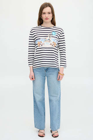 Zimmermann Linen Stripe Graphic T-Shirt