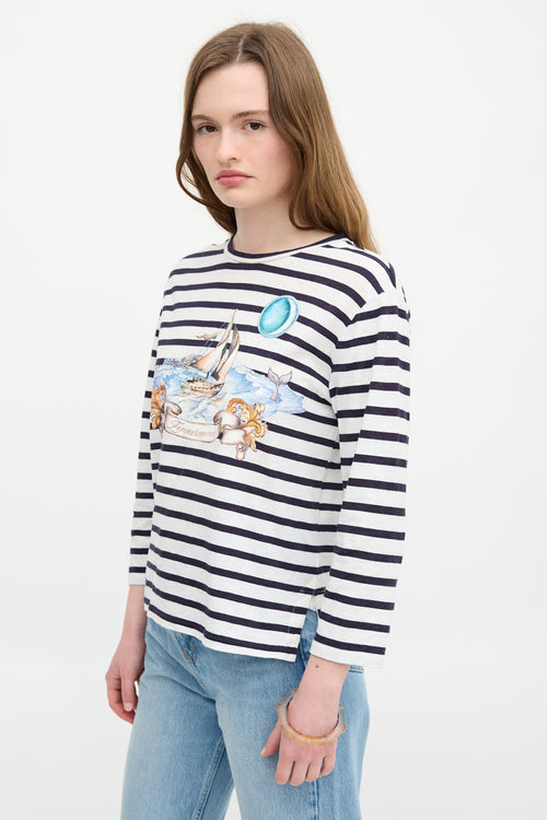 Zimmermann Linen Stripe Graphic T-Shirt