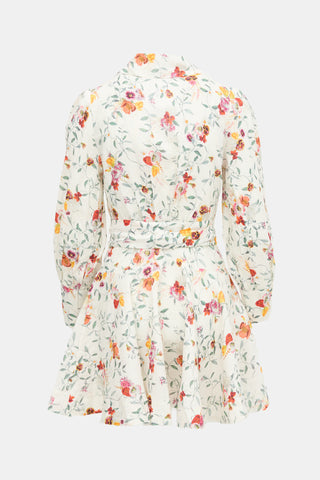 Zimmermann Linen Floral Wrap Dress