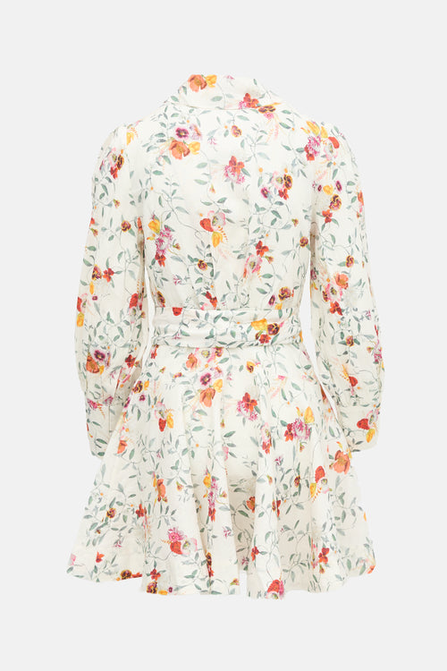 Zimmermann Linen Floral Wrap Dress