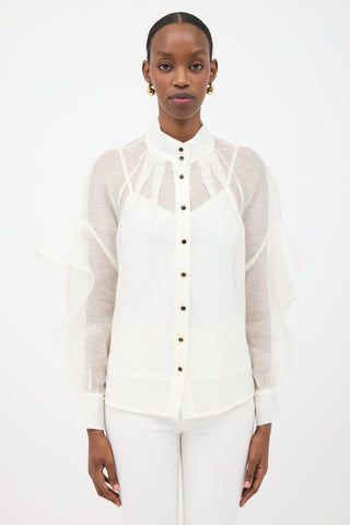 Zimmermann Linen & Silk Sheer Blouse