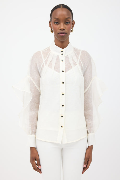 Zimmermann Linen & Silk Sheer Blouse