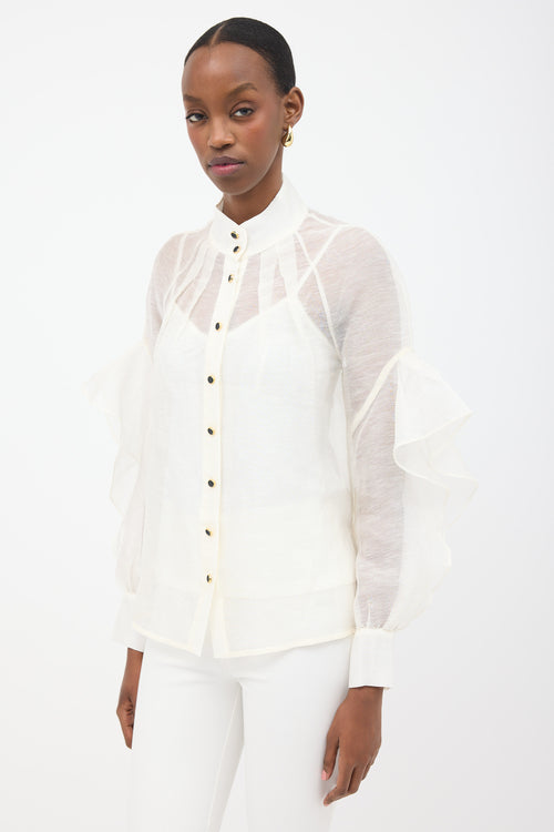 Zimmermann Linen & Silk Sheer Blouse