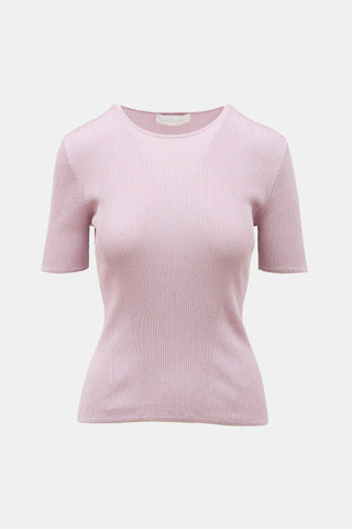 Zimmermann Metallic Rib Knit T-Shirt
