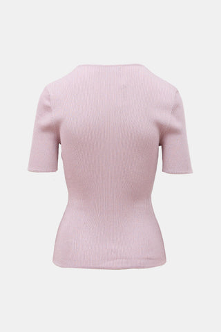 Zimmermann Metallic Rib Knit T-Shirt