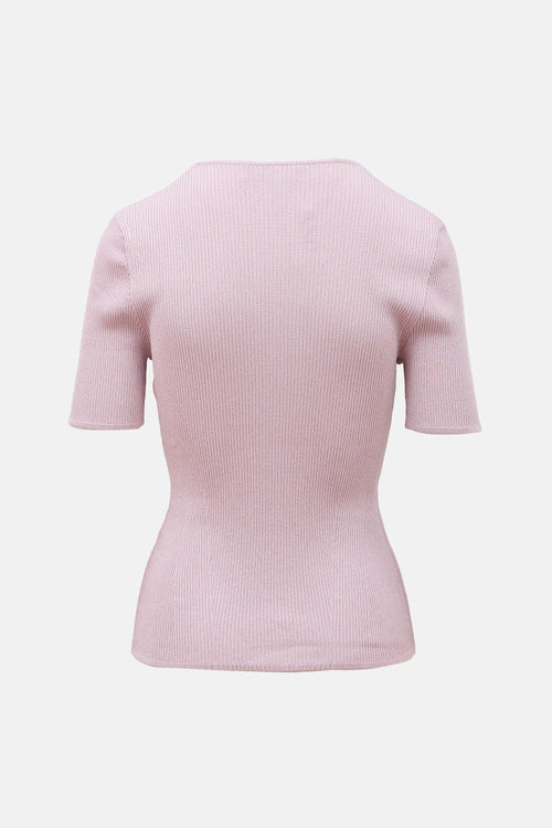 Zimmermann Metallic Rib Knit T-Shirt
