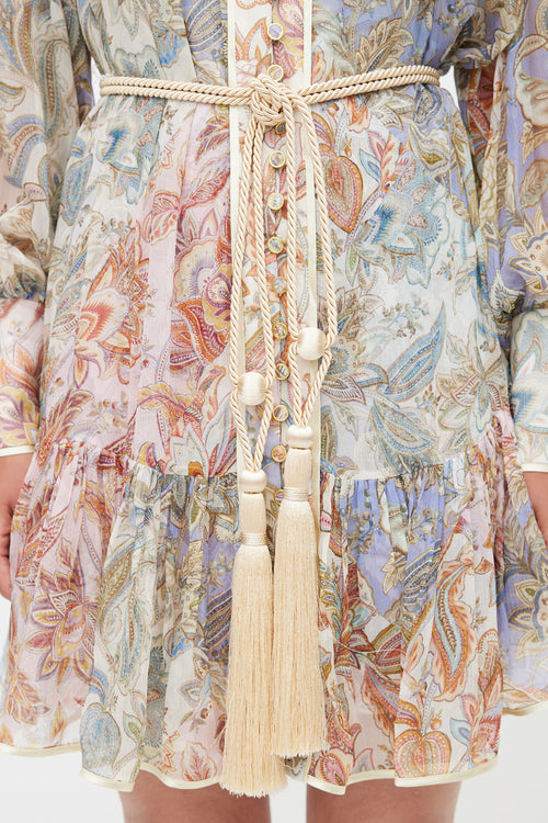 Zimmermann Multicolour Lucky Bound Belted Dress