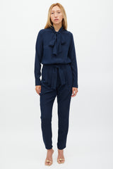 Zimmermann Navy Silk Tie Co-ord Set