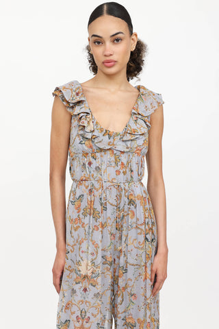 Zimmermann Silk Patterned Jumpsuit