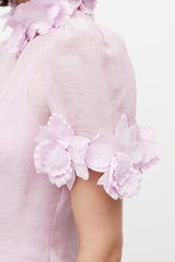 Zimmermann Pink Linen & Silk High Tide Flower Applique Set