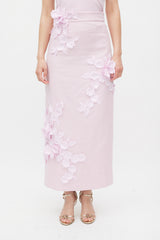 Zimmermann Pink Linen & Silk High Tide Flower Applique Set