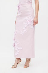 Zimmermann Pink Linen & Silk High Tide Flower Applique Set