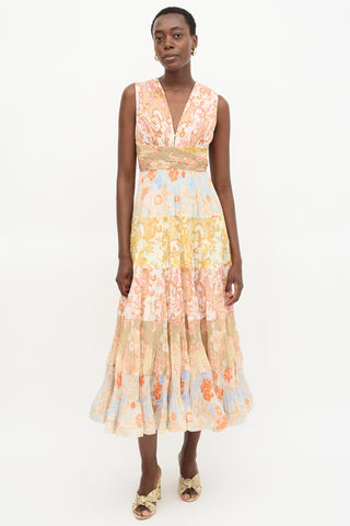 Zimmermann Pleated Floral Postcard Dress
