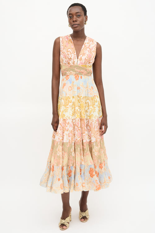 Zimmermann Pleated Floral Postcard Dress