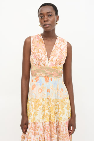 Zimmermann Pleated Floral Postcard Dress