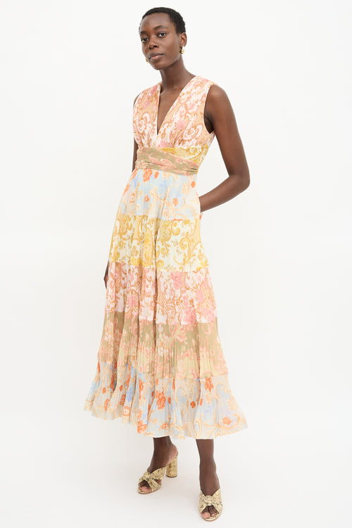 Zimmermann Pleated Floral Postcard Dress