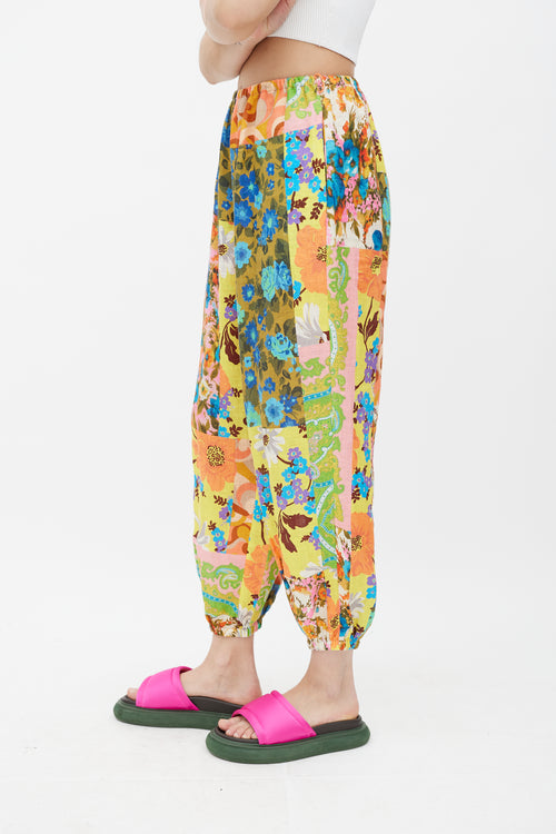 Zimmermann Pink & Multicolour Floral Linen Trouser