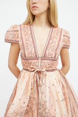 Zimmermann Pink Paisley Mini  Dress