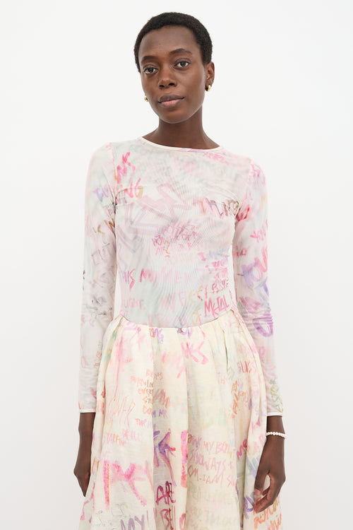 Zimmermann Mesh Dancer Graffiti Bodysuit