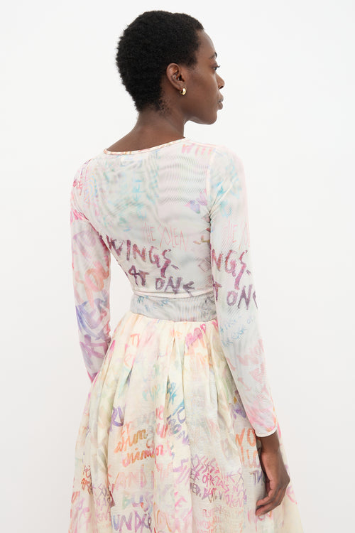 Zimmermann Mesh Dancer Graffiti Bodysuit