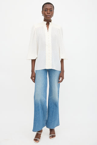 Zimmermann Polka Dot Plissé Blouse