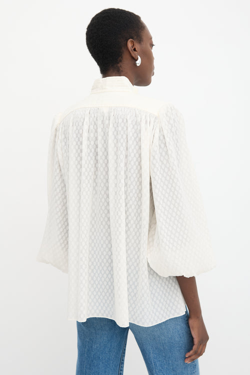 Zimmermann Polka Dot Plissé Blouse