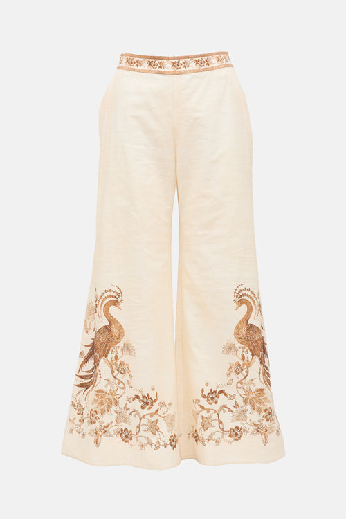 Zimmermann Printed Ascension Wide Leg Pant