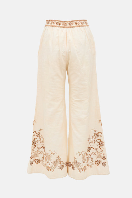Zimmermann Printed Ascension Wide Leg Pant