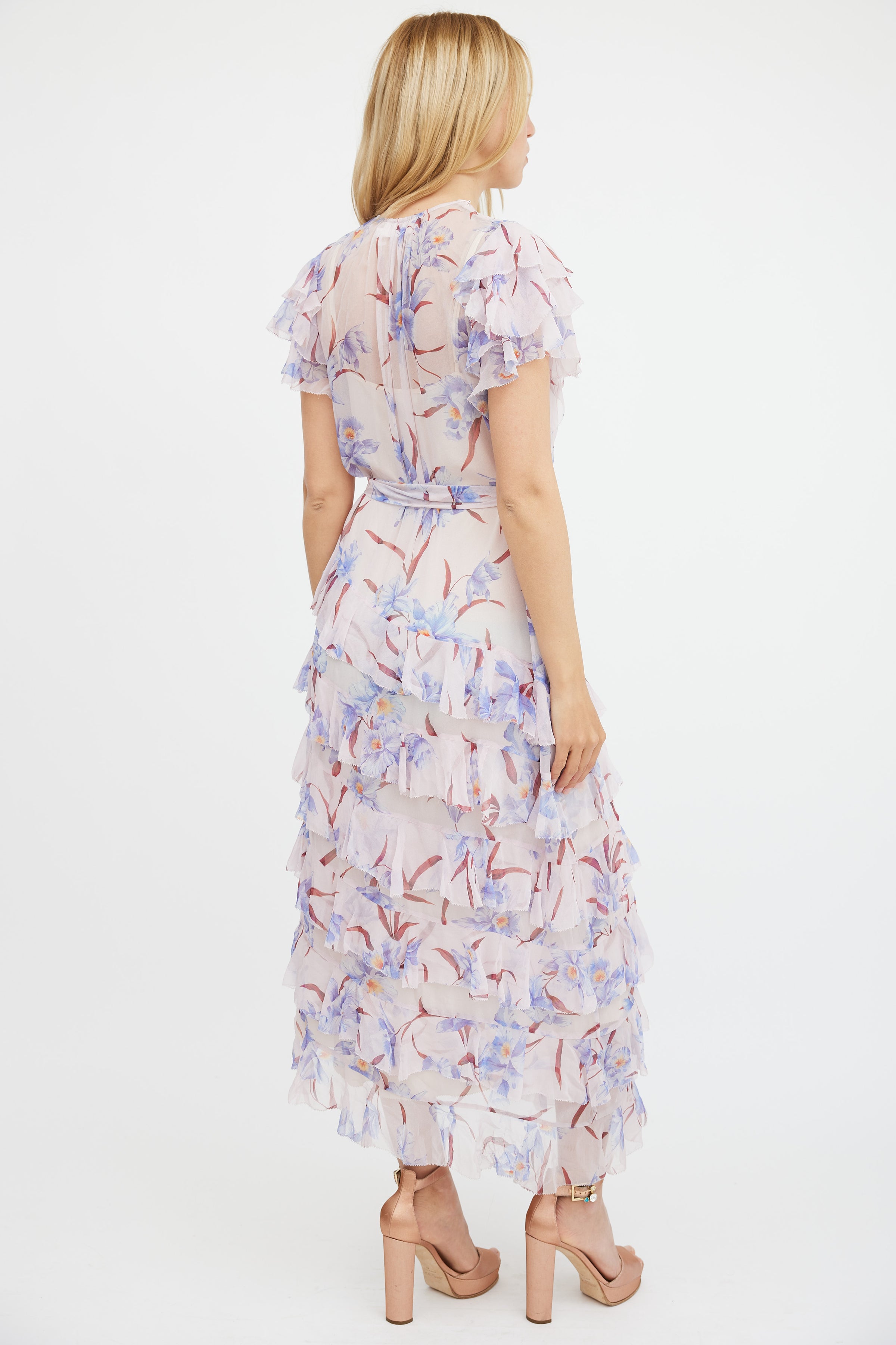 Zimmermann // Pink & Multicolour Floral Sheer Ruffled Corsage Dress VSP Consignment Zimmermann // Pink & Multicolour Floral Sheer Ruffled Corsage Dress VSP Consignment