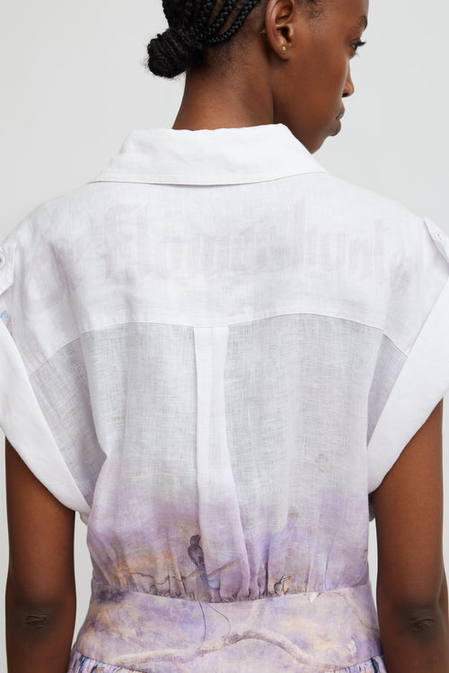 Zimmermann Purple & Multi Blue Paradise Shirt Dress