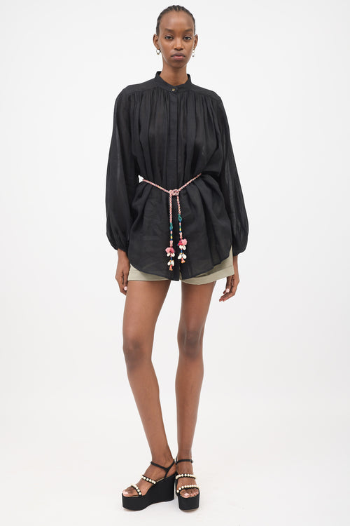 Zimmermann Ramie Belted Tunic Top