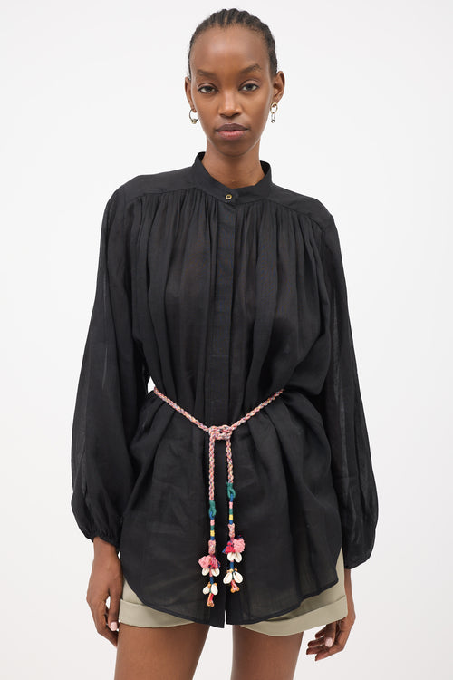 Zimmermann Ramie Belted Tunic Top